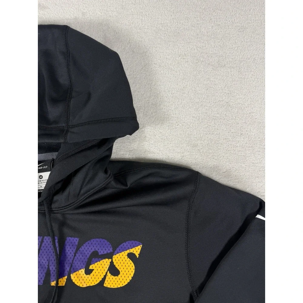 Nike Minnesota Vikings Therma-FIT Hoodie Mens Medium Black Purple Gold NFL